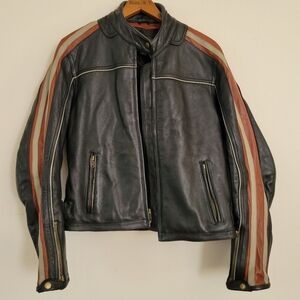 Vintage Wilson's Leather Motorcycle Jacket Size Large